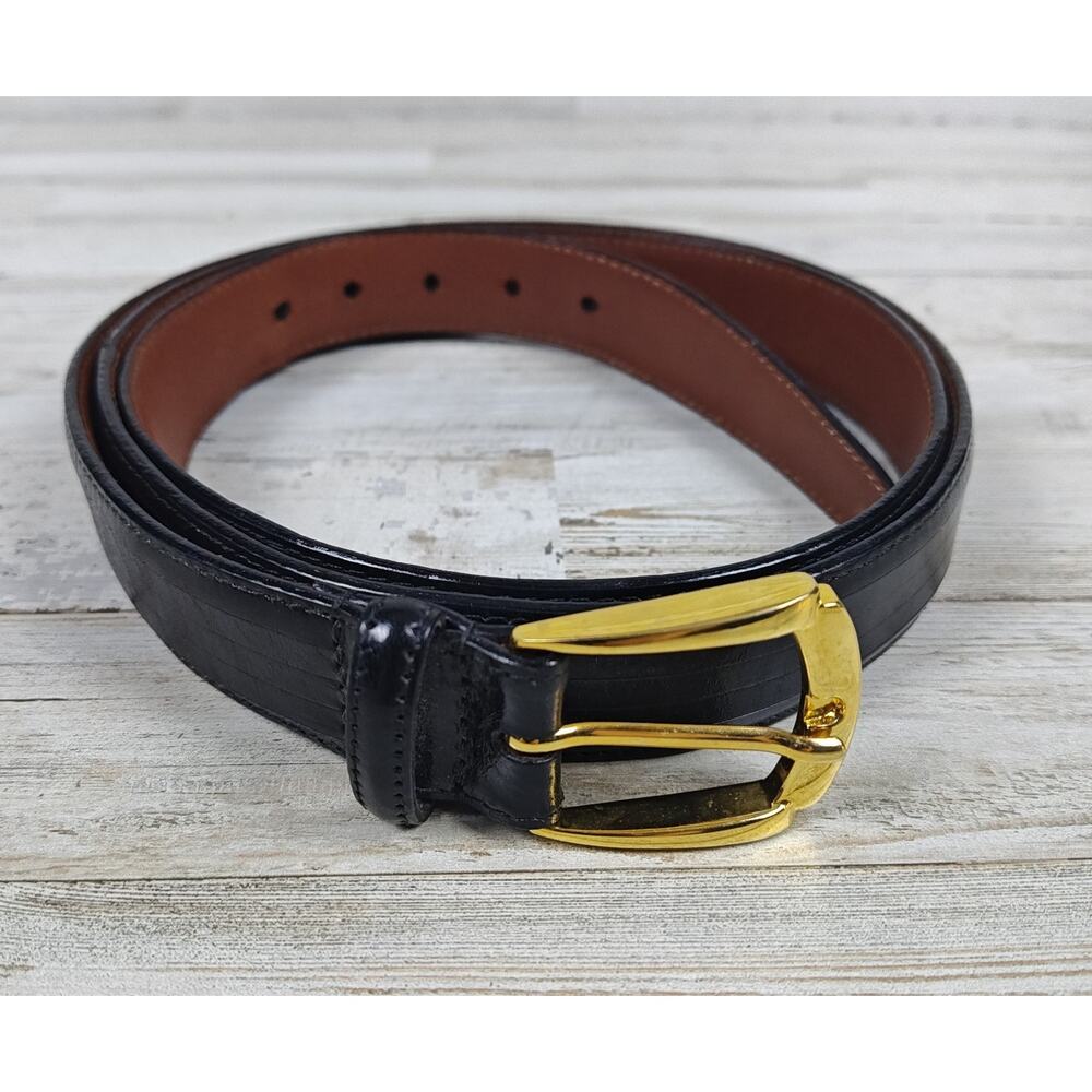 TORINO Men's Dark Brown Aniline Kipskin Leather Belt 5540X US Brass Buckle Sz 50